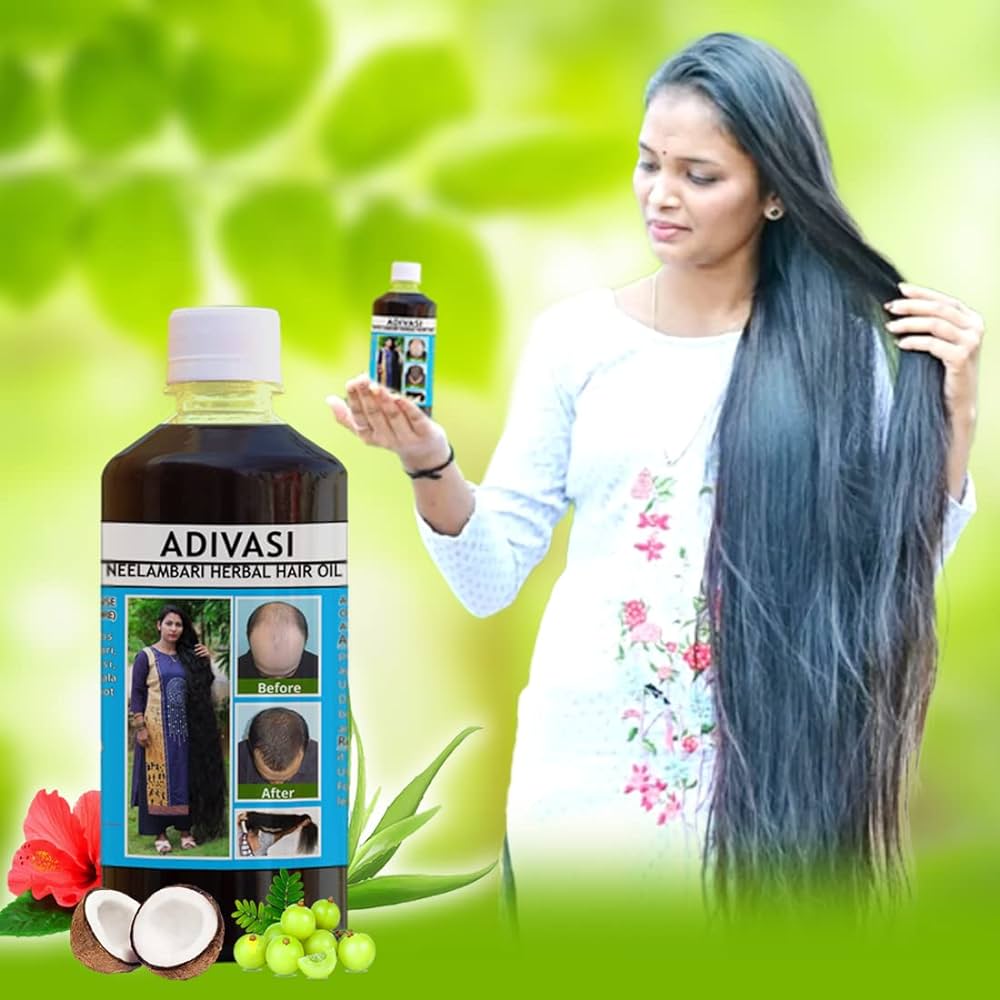 NATURAL ADIVASI HERBAL HAIR OIL (PACK OF 2) (BUY 1 GET 1 FREE)